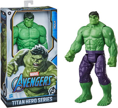 Hasbro E74755L2 Marvel Avengers Titan Hero Series Blast Gear Deluxe Hulk Action Figure 30 cm Grand jouet inspiré des bandes dessinées Marvel pour enfants 4+ figurines Naty Shop