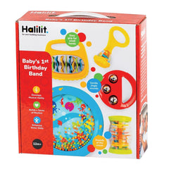 Set cadou instrumente muzicale pentru prima aniversare a bebelușului. Include Ocean Drum, Baby Maraca, Ring My Bell, Rainboshaker & Clip Clap. Jucărie muzicală senzorială pentru bebeluși. Potrivit pentru băieți și fete 12 luni + Jucarii Bebe Naty Shop