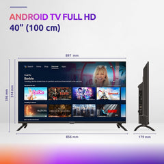 STRONG - TV 40 Pouces (100 cm) Full HD SRT40FD5553 - Smart TV via Android TV - Qualité d'image exceptionnelle - Triple Tuner - 3 Ports HDMI (1 ARC), 2 Ports USB, Connexion AV, Antenne/Satellite - Noir