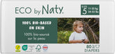 Eco Diapers Eco by Naty Baby Eco Diapers - couches biologiques haut de gamme, respectueuses de l'environnement, fabriquées à partir de matériaux végétaux, idéales pour la peau sensible de bébé (taille 5 - 80 pièces)