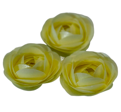 DulceVafa Wafa Décorations Comestibles Roses Jaunes - Sertie De 3 Fleurs Napolitaines, Diamètre 8 Cm