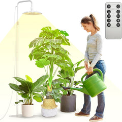 SANSI Lampe LED pour Plantes à Spectre Complet 125 W Lumière à intensité Variable avec télécommande pour la Croissance des Plantes Hauteur réglable 120-180 cm Minuterie 4/8/12 Heures 4 Niveaux de luminosité