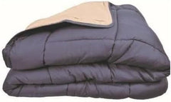 Poyet Motte Couette lavable avec housse fixe - 140X200 Cm - Bleu pétrole/beige mastic Couettes et couettes Naty Shop