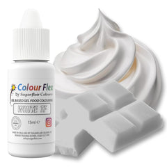 Sugarflair Colourflex Colorant alimentaire à base d'huile blanche, colorant alimentaire liquide hautement concentré, colorant alimentaire pour crème au beurre, chocolat, pâte, fondant, glaçage et plus encore - 15 ml