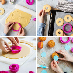 0255301 Jeu de moules à biscuits, ronds ondulés, 6 pièces, 1,5/2,5/3,5/5/6,5/8 cm