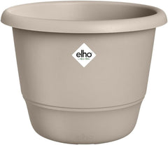 elho Amiga Round 30 - Pot de fleurs intérieur et extérieur - 100% plastique recyclé - Ø 29,5 x H 20,2 cm - Beige/Beige Champignon