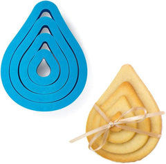 0255311 Jeu d'emporte-pièces avec goutte, 4 pièces 1,5-3,5-5,5-12 H2,2 cm, rose