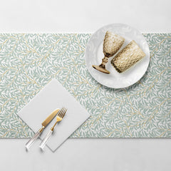 PAW - Chemin de table Airlaid (40 cm x 24 m) I Décorations de table pour communion, confirmation, mariage, anniversaire, garden-party, baptême I Décorations de table Ruban de table élégant - Branche de saule I Branche de saule