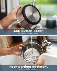 lionto Futternapf aus Edelstahl, 600 ml, lebensmittelechter Hundenapf mit rutschfestem Silikonboden, rostfreier Wassernapf for Hunde and Katzen, spülmaschinenfest