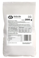 RUF Waffel-Mix, Großpackung, Grundmischung Zur Herstellung Von Waffeln Im Waffeleisen, Für Großküchen, Kantinen, Hotels Und Restaurants, 1 X 2500G Amestec pentru copt si gatit Naty Shop Waffelteig Single