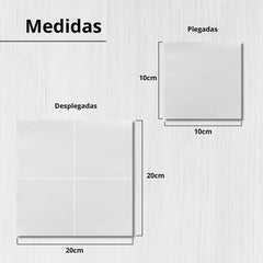 Paquet de 300 serviettes en papier cocktail blanches + porte-serviettes en acier inoxydable Texture micro-points absorbant épais 10 x 10 cm pliés ensemble