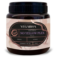 VEGAIROA - No Yellow Plex Mask - Mască neutralizantă pentru tonuri galbene și portocalii - Îngrijire hidratantă - Pigment violet - Produs profesional vegan de coafură - 275 g Masca de par Naty Shop Titlu implicit