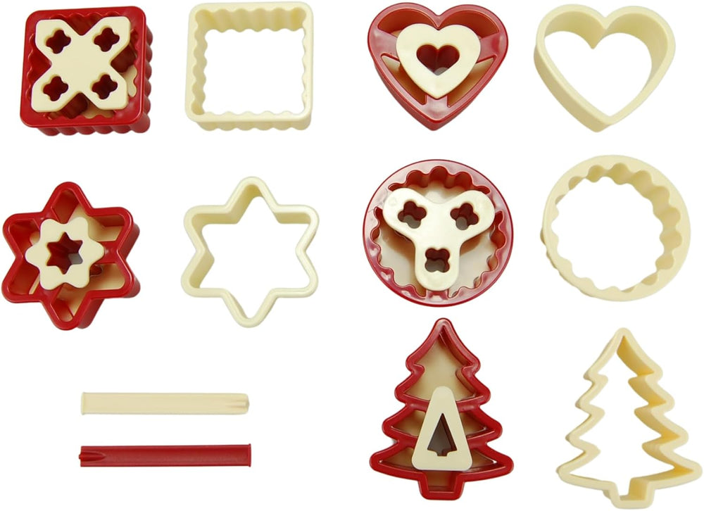 GSD Household Appliances Linzer Lot de 1 moule à biscuits en plastique Beige/rouge