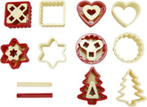 Set de forme pentru biscuiți GSD Household Appliances Linzer, plastic, bej/roșu, pachet de 1