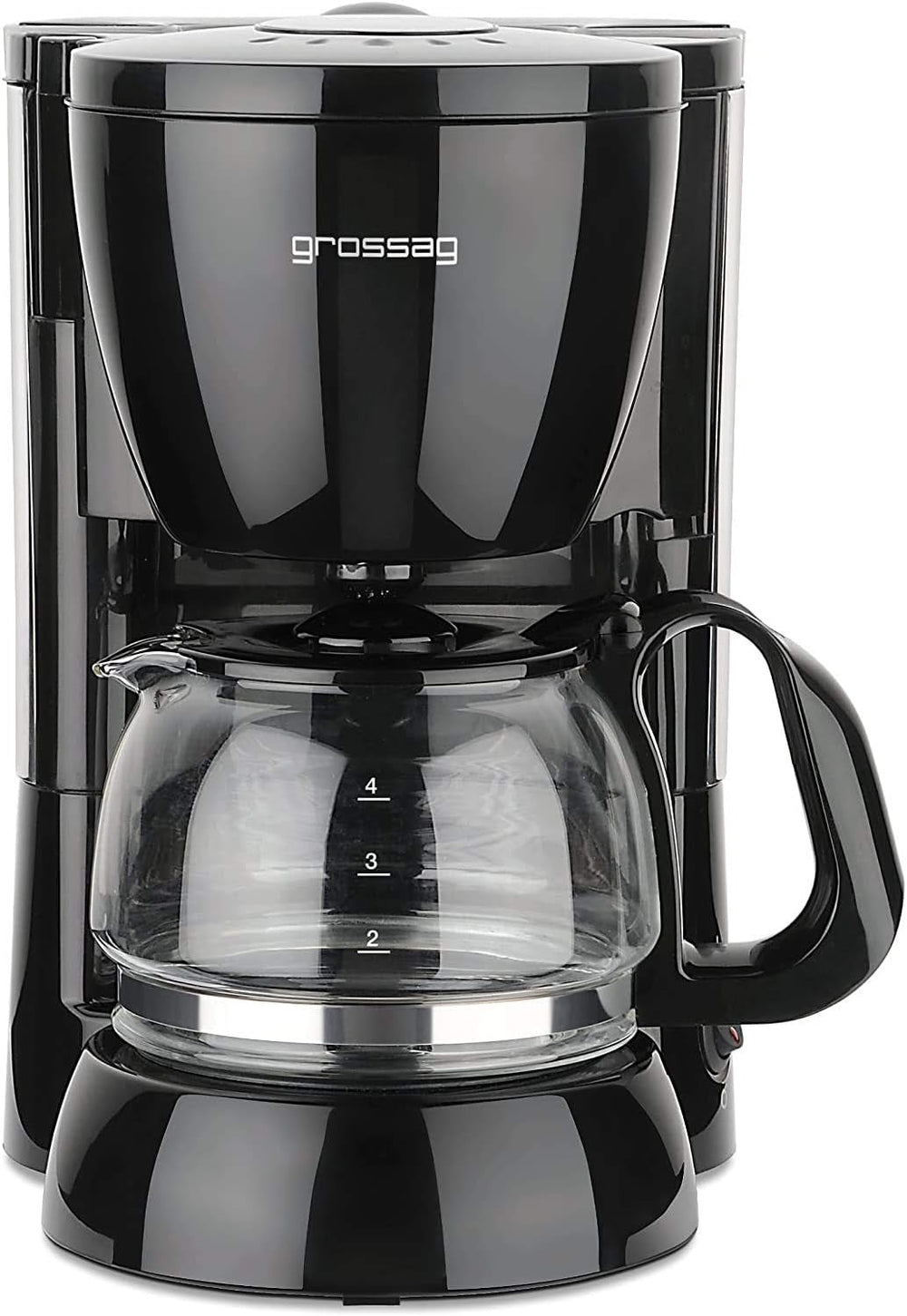 Cafetière à gros filtre avec carafe en verre KA 12.17 | 0,6 litre pour 4 tasses de café | 600 watts | Noir - Acier inoxydable