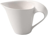 Cană de lapte Villeroy & Boch NewWave, cutie de lapte cu mâner curbat, porțelan premium, potrivită pentru mașina de spălat vase și cuptorul cu microunde, albă, 200 ml