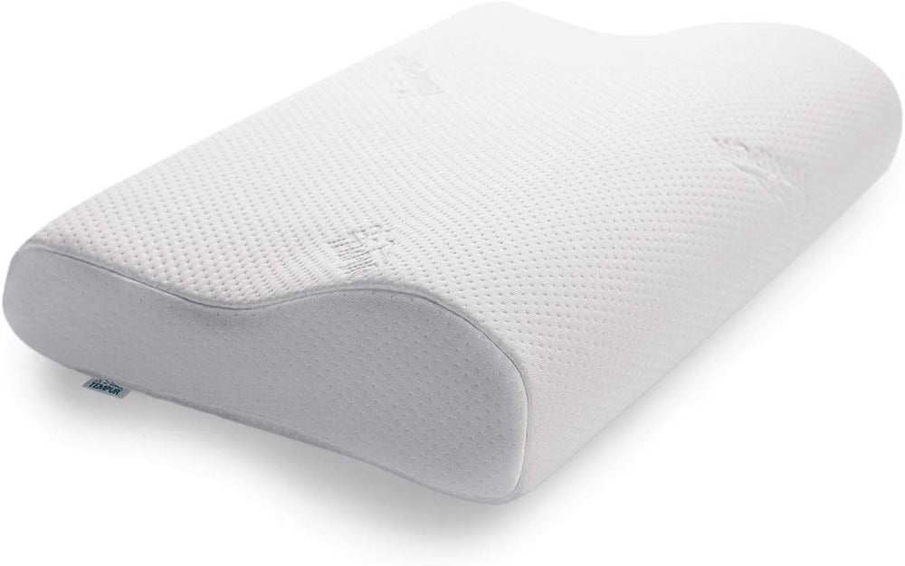 TEMPUR Oreiller de couchage original en mousse à mémoire de forme, oreiller ergonomique de soutien du cou pour dormeurs sur le côté et sur le dos, sensation ferme, Queen M (61 x 31 x 10/7), blanc