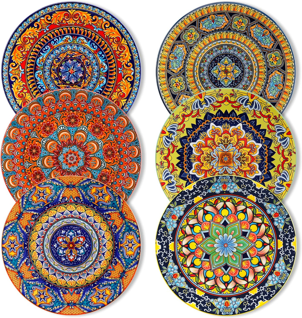 Service d'assiettes pour 6 personnes, service d'assiettes vancasso KRVI pour 6 personnes, service d'assiettes Ø 27 cm, passe au lave-vaisselle et au micro-ondes, assiettes à pâtes, assiettes à petit-déjeuner, assiettes à gâteaux