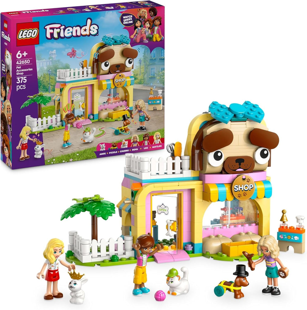 LEGO Friends Geschäft für Haustierzubehör - mit Hund, Katze und Kaninchen als Tierfiguren, 3 Minifiguren und viel Zubehör für die Haustierpflege - Geschenk für Mädchen und Jungen ab 6 Jahren - 42650