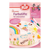 RUF Lot de 8 stylos colorants alimentaires sans danger pour peindre et écrire sur fondant et autres stylos à sucre avec 2 pointes chacun