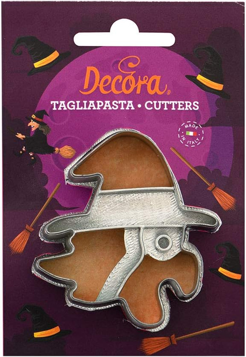 0255093 Moule à biscuits en plastique Befana Witch, 8 x 2,2 cm, gris
