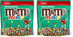 M&M's Chocolate Minis, Chocolat, 1 x 324 g, Lentilles au chocolat (324 g) (Paquet de 2)