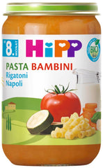 HiPP Organic Pasta Bambini Rigatoni Napoli (6 x 220g), repas à partir de 8 mois, sans sel ajouté, aux Oméga-3, de la meilleure qualité biologique