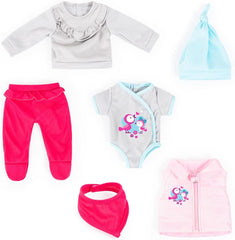 Bayer Design 84200AM Puppenkleidung, Outfits, Babypuppen Anziehsachen 38-43 cm, mehrteilig, Puppenzubehör