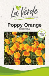 La Verde MON JARDIN ET MOI. Graines de pavot de Californie 'Poppy Orange' pour env. 250 plantes, pavot de Californie, graines à longue floraison, sans OGM