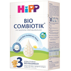 HiPP 3 Bio Combiotik (4 x 600g), lait de suite dès 10 mois, avec cultures naturelles d'acide lactique, vitamines C et D, GOS, Oméga-3 (DHA, ALA), de la meilleure qualité biologique
