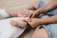 Miniland Puppenzubehör, Schlafsack 38-40cm, blanc, 31221