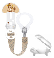 Sucette MAM, adaptée à tous types de tétines, anneaux de dentition et jouets, longueur réglable, avec cache-tétine, lavable, neutre, 1 pièce, assortie