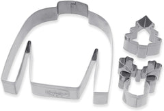 Dr. Oetker Lot de 3 emporte-pièces en forme de pull de Noël laid - Emporte-pièces, blanc, Noël, cuit - Emporte-pièces en acier inoxydable pour Noël