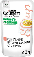 Crystal Delicate Suppenfond für die Katze, mit natural lachs, garniert mit Gemüse, 40 g, 32 Stück