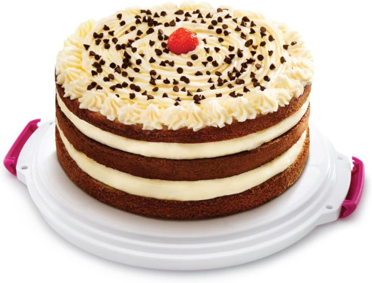 Recipient pentru prăjituri Metaltex, reglabil pe înălțime, polipropilenă, alb/transparent, ⌀ 30 cm, înălțime reglabilă de 8 și 15 cm Cutii depozitare alimente Naty Shop