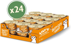 Hrană umedă naturală Lily's Kitchen pentru pisici adulte, la conservă, bucăți gustoase în sos cu pui, rețetă fără cereale (24 tăvi x 85 g)