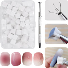 100 pièces Nail Art Schwamm Mit Metallgreifer, Éponge Pinceau Applicateur, Éponge Nagel Pinsel, Nageldesign Zubehör Schwammpinsel, Utiliser, Un Varavländ von Gradient Nail Art Patterns Zu Ersetlen