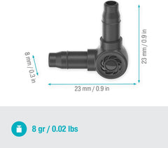 Pièce en L pour Gardena Micro-Drip 4,6 mm (3/16") : pour changer le sens de distribution et les conduites d'égouttement de 90 degrés, installation sans pli, technologie de connexion simple et flexible (13212-20)
