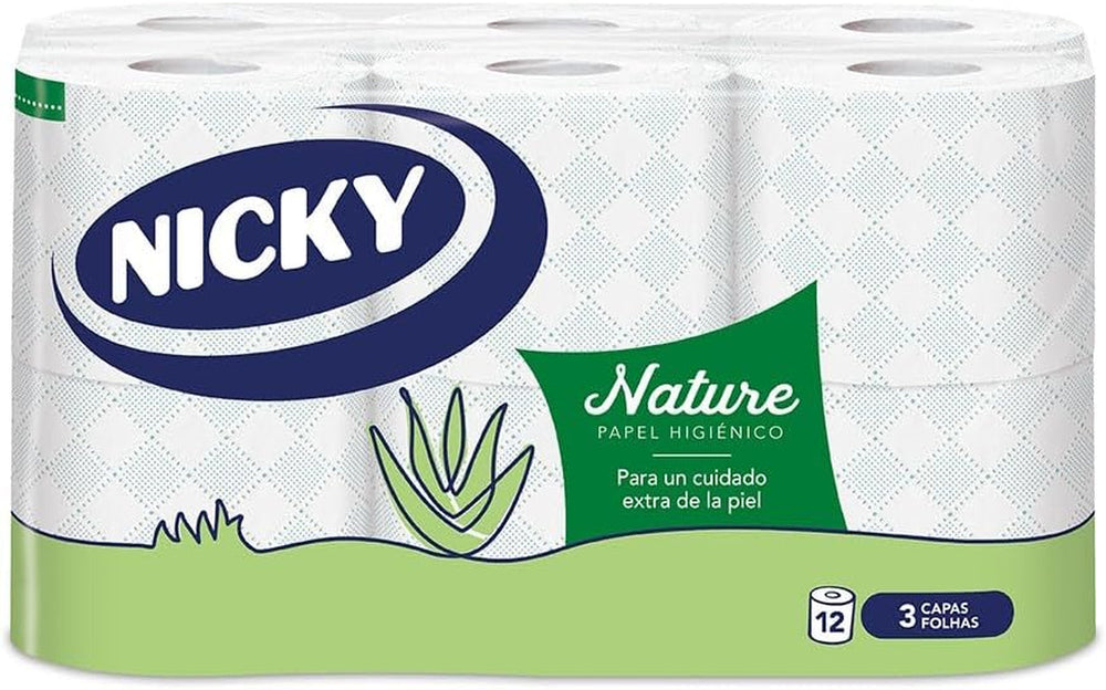 Papier toilette nature, 12 rouleaux, 3 couches