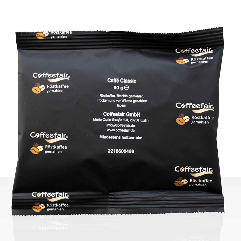 Café filtré Coffeefair Caffe Classic 80 x 60 g de café moulu, qualité gastronomique, légèrement torréfié, équilibré et corsé, pour expressos à café filtré