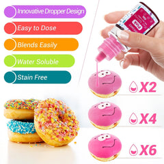 Colorant alimentaire liquide – 12 couleurs colorant alimentaire hautement concentré pour la pâtisserie, les boissons, les macarons, le fondant, la décoration de gâteaux, ensemble de colorants alimentaires pour savons, slime, travaux manuels (6 ml chacun)