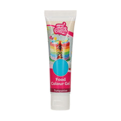 Colorant alimentar Funcakes Gel Turcoaz: Colorant alimentar foarte concentrat pentru aluat, cremă, fondant și marțipan. Dozare ușoară. Picătură individuală pentru a crea culori vibrante. Halal. 30 g.