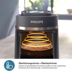 PHILIPS Cafetière turque série 5000 – Fonction d'infusion lente, capacité de 4 tasses, protection contre la surchauffe et les déversements, indicateur de fonctionnement, boutons faciles à utiliser, arrêt automatique (HDA150/60)