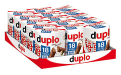 Ferrero duplo Pachet Mare – Batoane de ciocolată cu cremă fină de nuga, napolitană crocantă și ciocolată cu lapte fină – Dulciuri pentru Carnaval și Mardi Gras – 15 pachete a câte 18 batoane ambalate individual fiecare