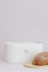 , Corbeille à pain "Living" en inox, couleur crème, avec couvercle en bambou, crème Boîtes de conservation Naty Shop