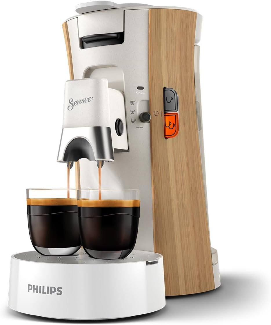 Machine à expresso avec capsules PHILIPS Senseo Select - Intensity Plus, avec fonction Mémo pour 3 spécialités de café, Crema Plus, produit écologique, haute qualité, blanc soyeux (CSA240/05)