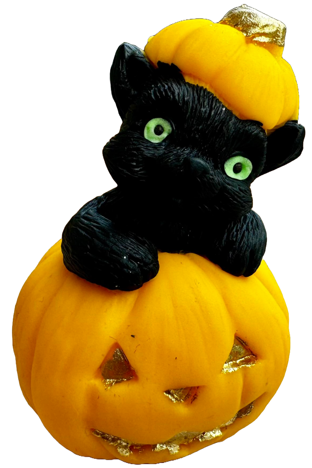 Décoration en pâte à sucre comestible, citrouille et chat noir pour Halloween Décorations en pâte à sucre Naty Shop