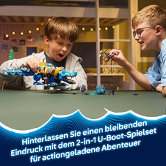 LEGO DREAMZzz 2in1 Krokodil-U-Boot - Spielzeug verwandelbar in Adler-U-Boot - incl. 3 Minifigures, 2 Spinnen und Einer sammelbaren blue Treasure-Kreatur - Geschenk für Jungen ab 8 Jahren - 71512