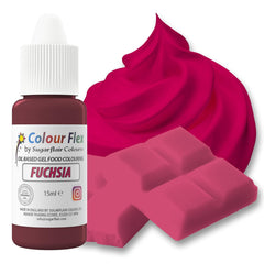 Colorant alimentaire à base d'huile Sugarflair Colourflex Fuchsia, colorant alimentaire liquide hautement concentré, colorant alimentaire pour crème au beurre, chocolat, pâte, fondant, glaçage et plus encore - 15 ml