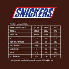 Barre de chocolat Snickers, cacahuètes et caramel, paquet de 5 barres | Snack-foot | (1x5x50g)